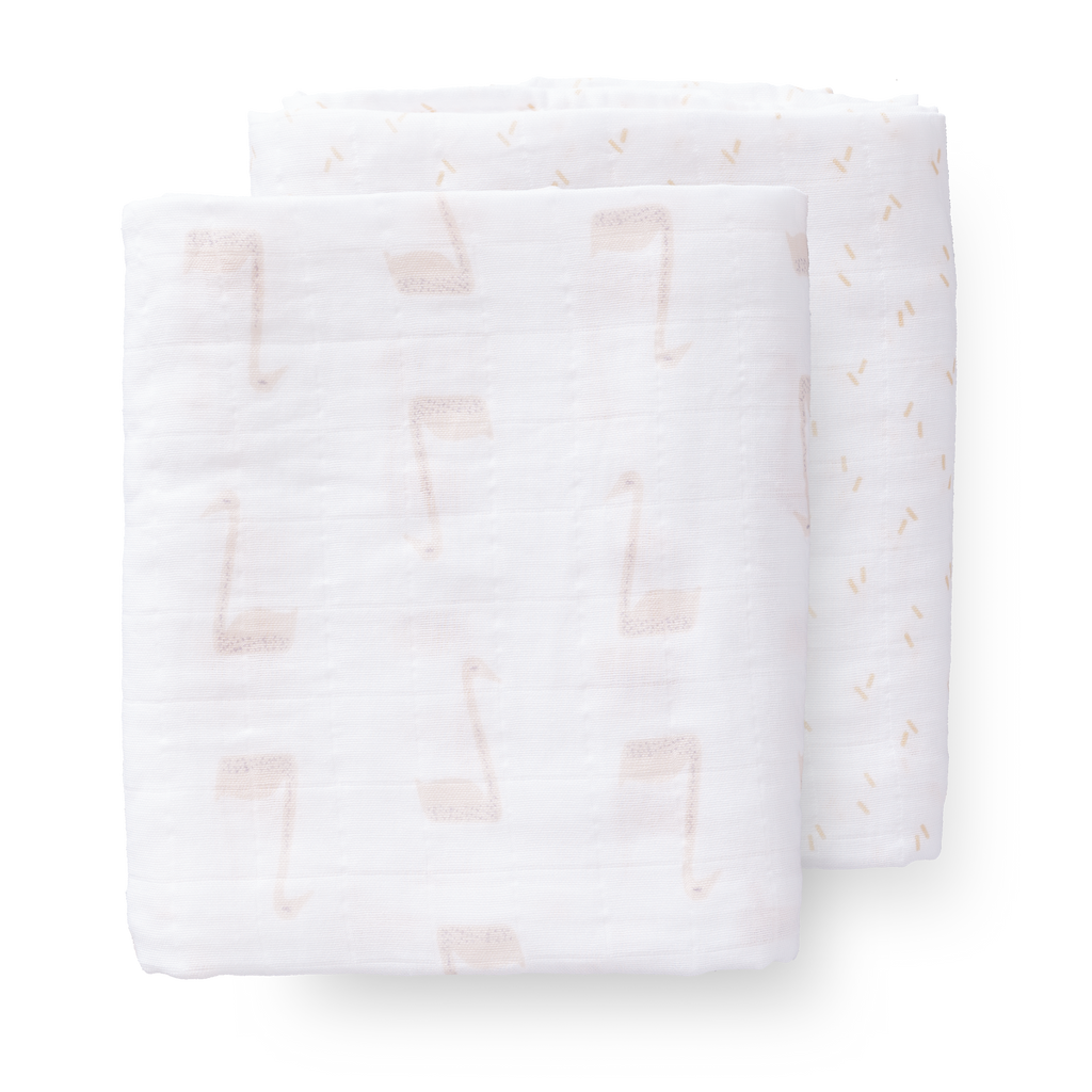 Swaddle set Swan Pale Peach (2 stuks)