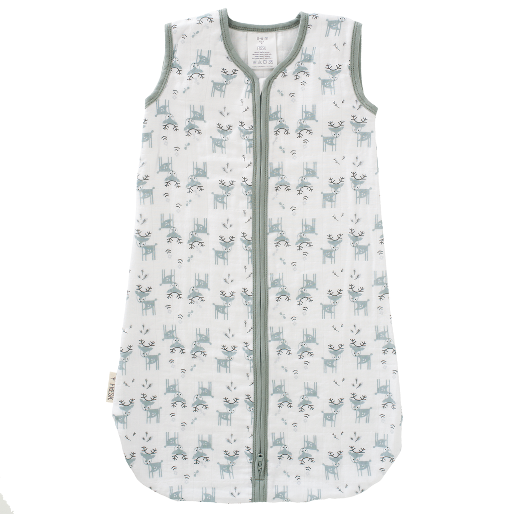 Slaapzak Muslin 2-laags wit Deer forest green