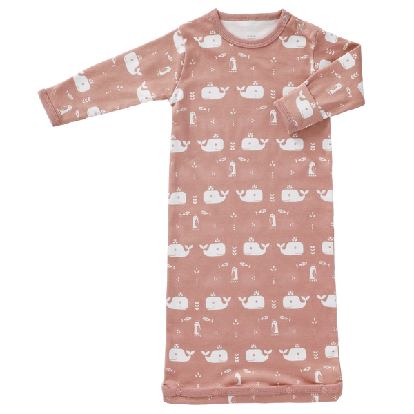 Slaapzak zomer met mouw Whale mellow rose