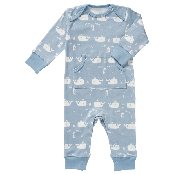 Pyjama zonder voet Whale Blue Fog